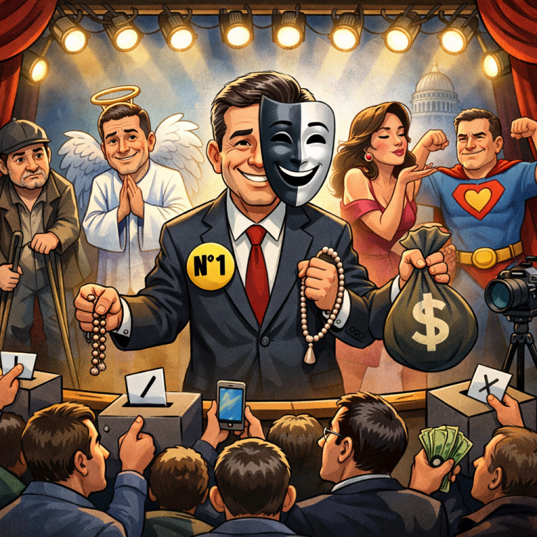 2026: o ano em que a política vira teatro — e o eleitor vira plateia