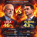 Flávio Bolsonaro Empata Com Lula e disputa se acirra