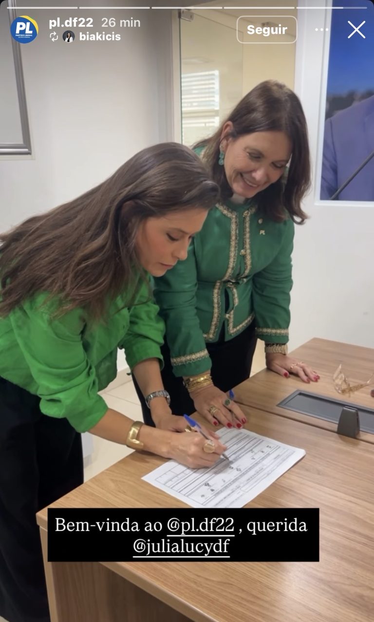 Julia Lucy se filia ao PL e tentará a CLDF